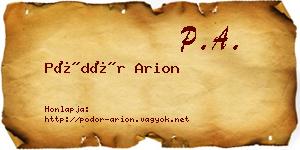 Pödör Arion névjegykártya